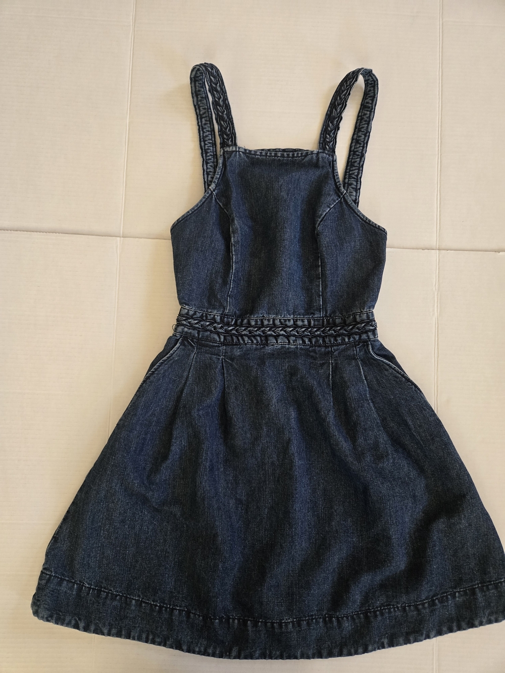 Abercrombie & Fitch Denim Pinafore Dress - Sleeveless Braided